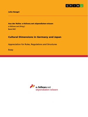 cover image of Cultural Dimensions in Germany and Japan